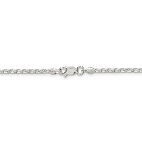 2.1mm Sterling Silver D/C Solid Round Spiga Chain Necklace, 18 Inch - Picture 4 of 8